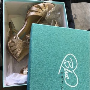 Betsy Johnson T-strap Champagne Evening Shoe